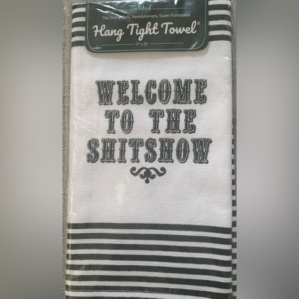 Striped Welcome Kitchen Towel